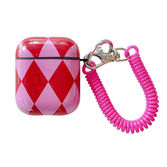 pink argyle airpods case boogzel apparel
