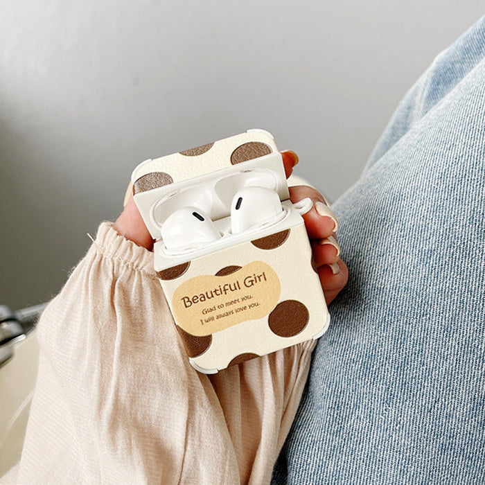 brown polka dot airpods case boogzel apparel