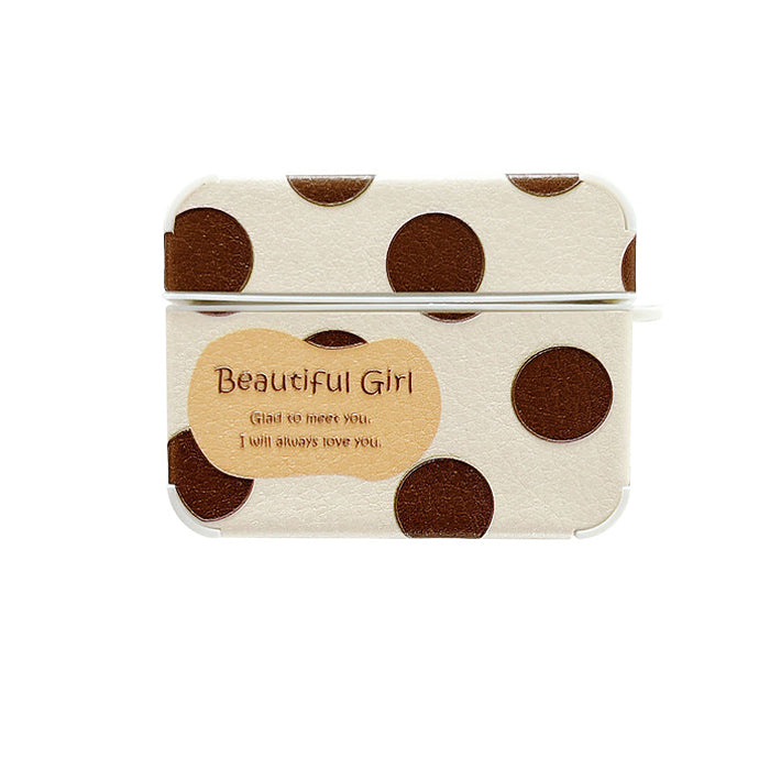 brown polka dot airpods case boogzel apparel