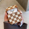 brown checker airpods case boogzel apparel