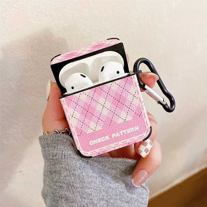 pink argyle airpods case boogzel apparel
