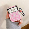 pink argyle airpods case boogzel apparel