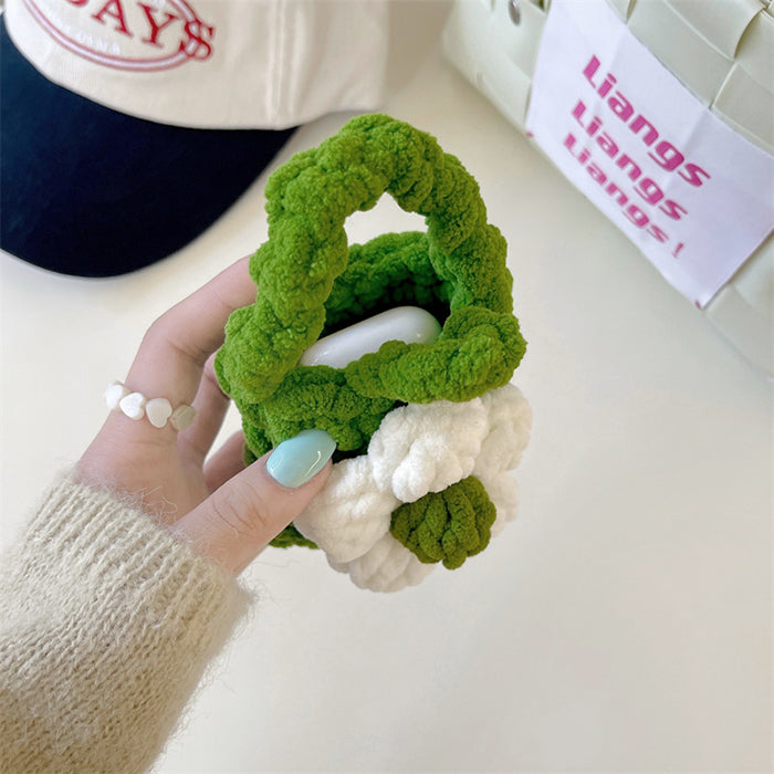 flower knitted airpods case boogzel apparel