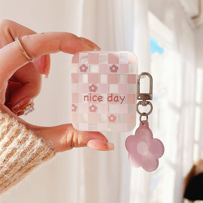 flower checkered airpods case boogzel apparel