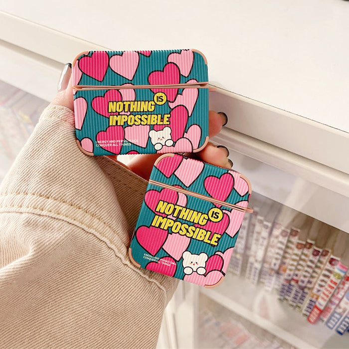 heart print airpods case boogzel apparel