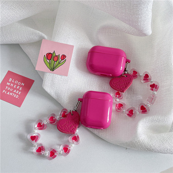 pink heart chain AirPods Case boogzel apparel