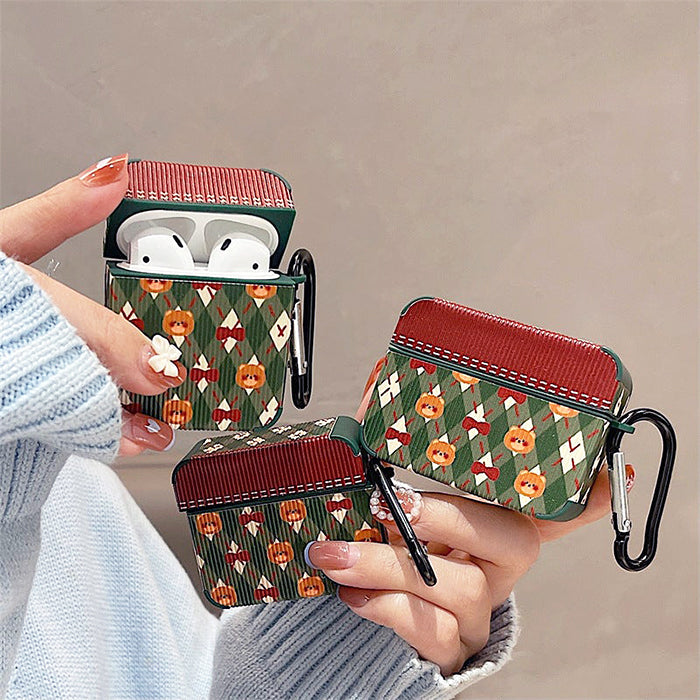 bear argyle airpods case boogzel apparel