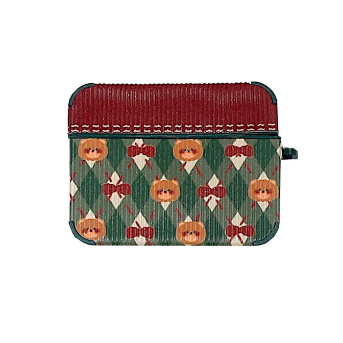 bear argyle airpods case boogzel apparel