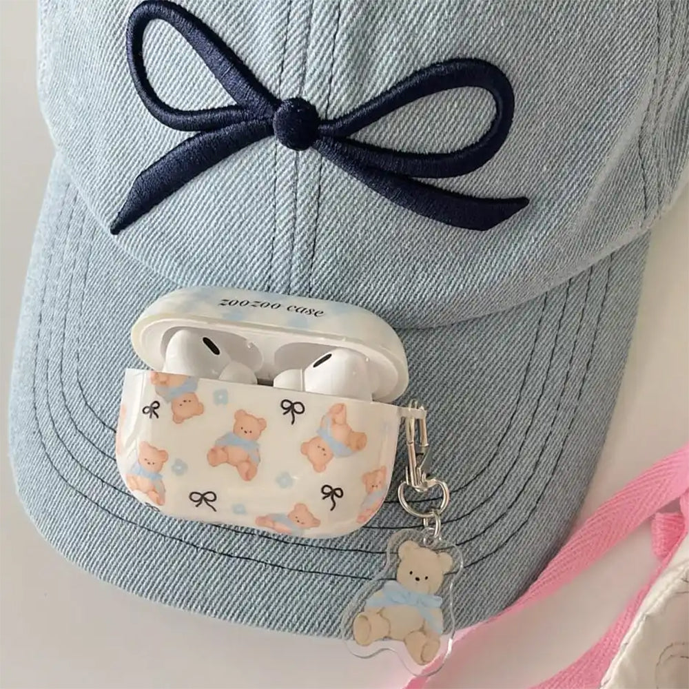 cute bear and bows airpods case lulucases