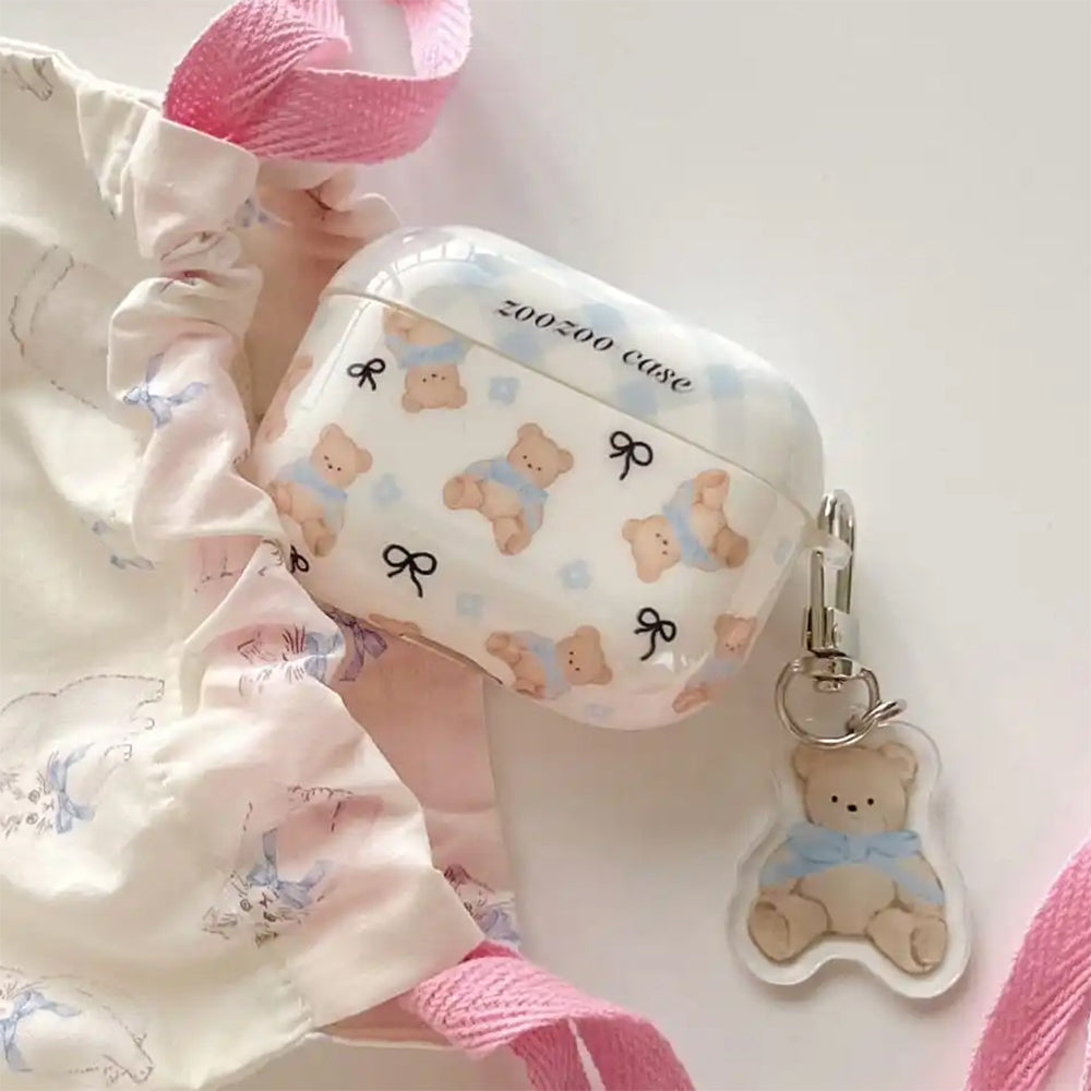 cute bear and bows airpods case lulucases