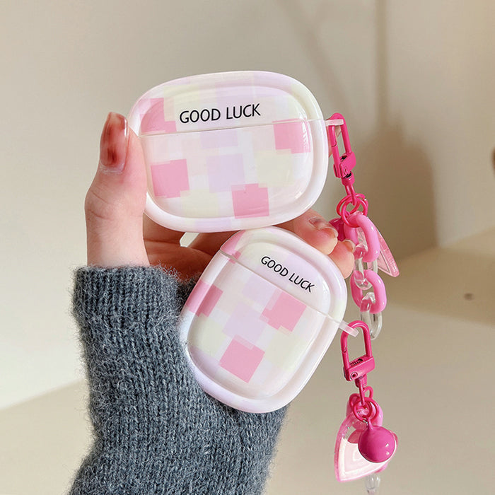 pink checkered airpods case lulucases