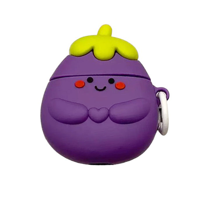 smiling eggplant airpods case lulucases