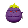 smiling eggplant airpods case lulucases