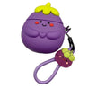 smiling eggplant airpods case lulucases